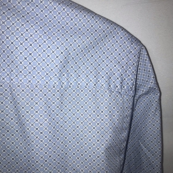 Men's J. Ferrar Blue & White Printed Button Down Shirt - Picture 10 of 12